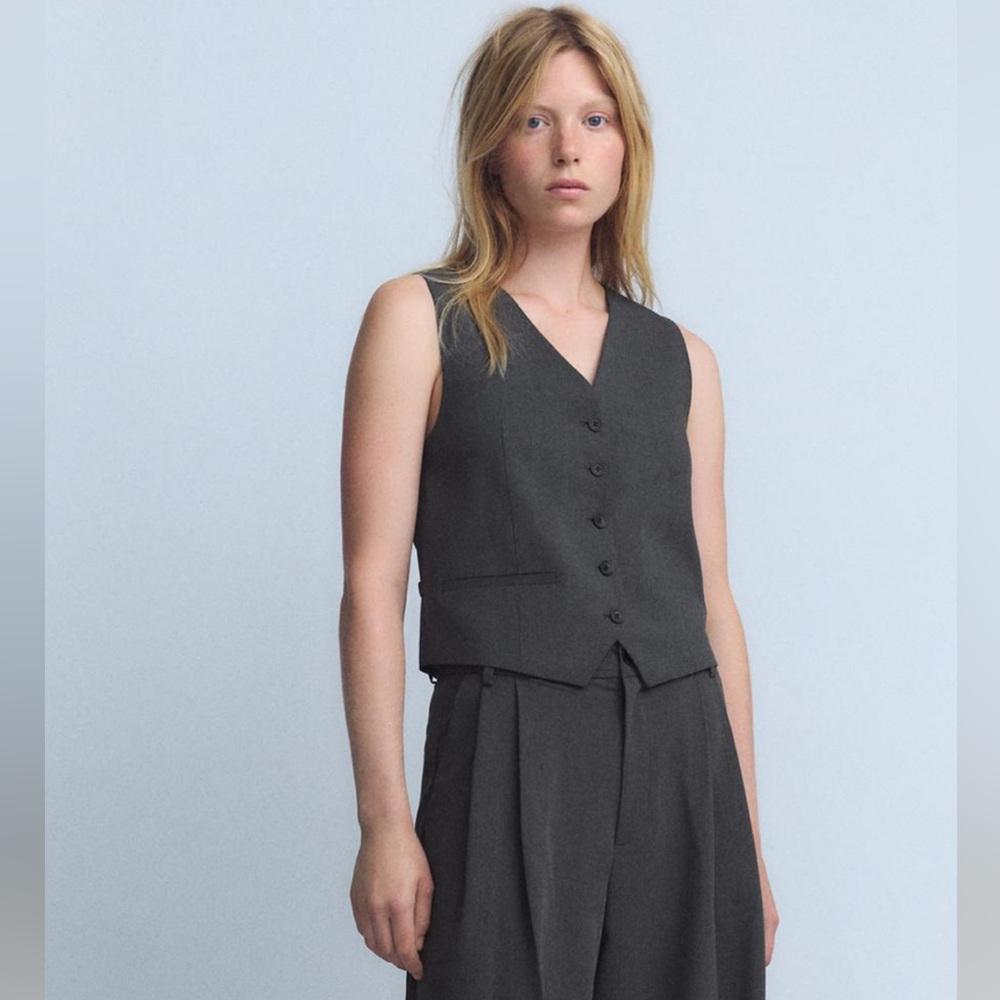 NWT Zara Gray Vest with Back Strap
